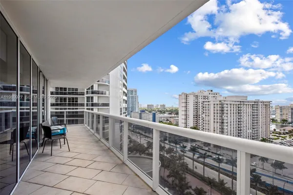 a view of city from balcony