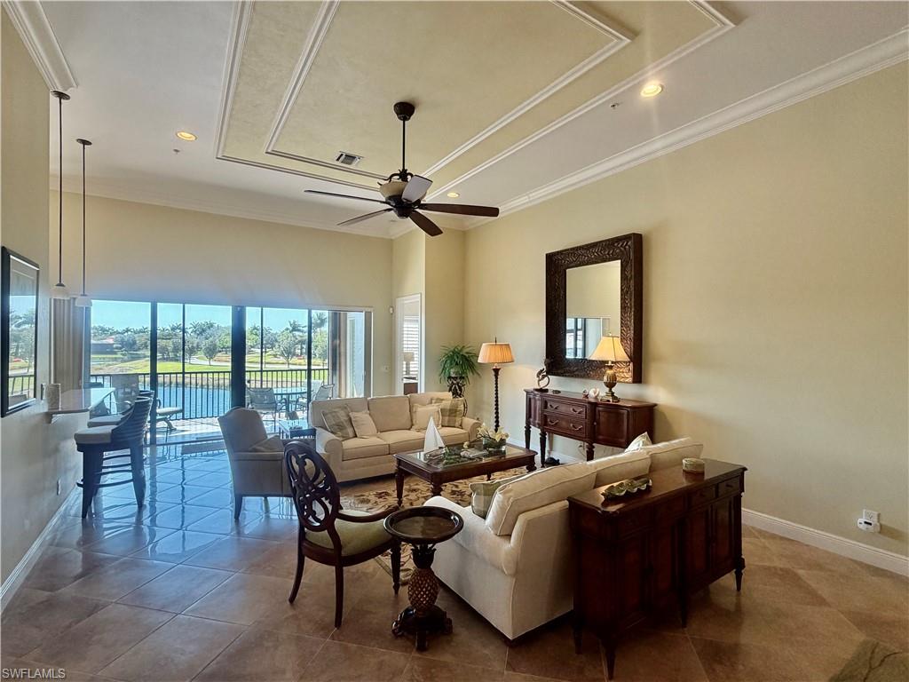 9109 Prima Way, Unit 201 Naples, FL 34113 - Photo 7 of 49 Grand Room, 13.5' Ceiling Height, Ceiling Molding