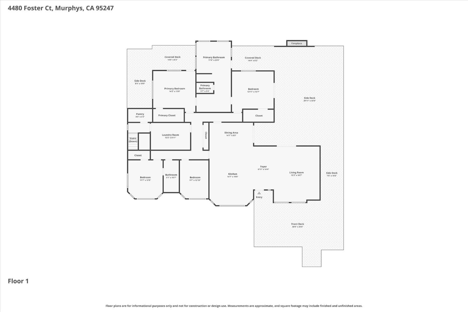 4480 Foster Court Murphys, CA 95247 - Photo 56 of 57 Main level floor plan.