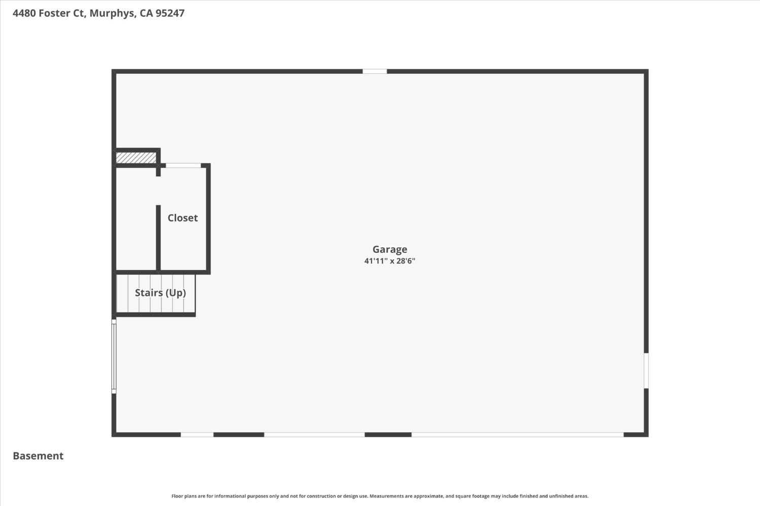 4480 Foster Court Murphys, CA 95247 - Photo 57 of 57 Garage floor plan.