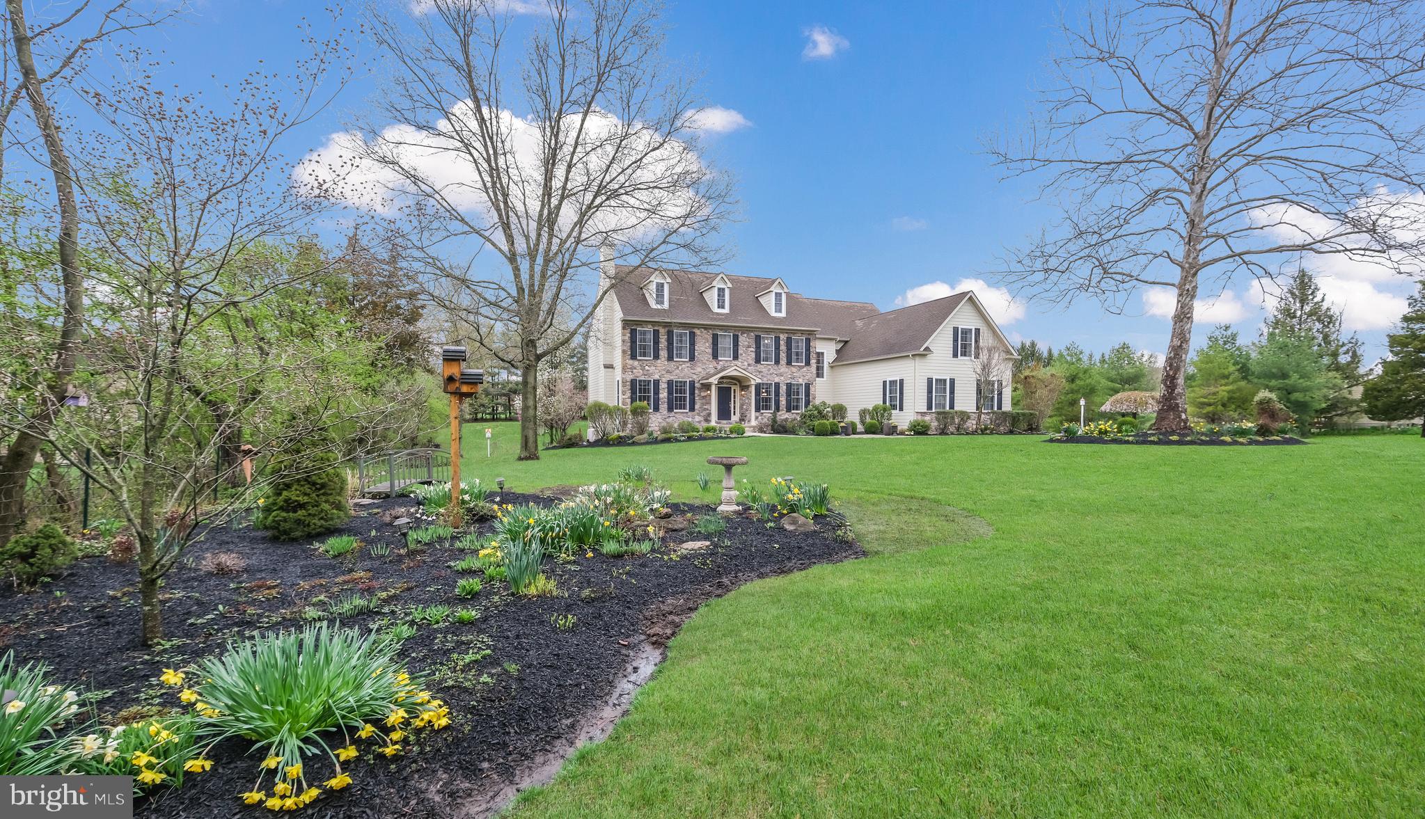 815 Church Road Harleysville, PA 19438 - Photo 25 of 70 GORGEOUS GARDEN "ISLAND" WITH FOOTBRIDGE