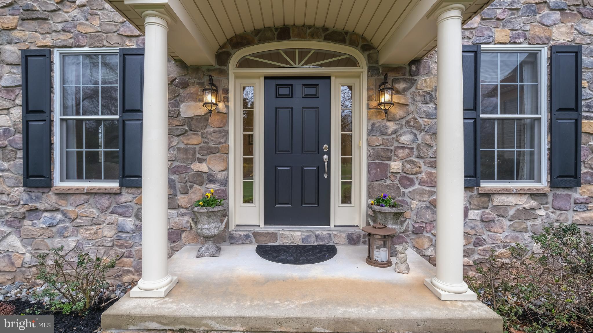 815 Church Road Harleysville, PA 19438 - Photo 29 of 70 PRETTY PORTICO ENTRY WITH DESIGNER COACH LIGHTING