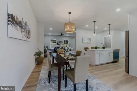 a view of a dining area with furniture