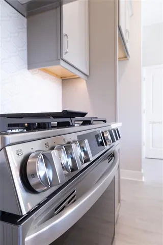 a view of a kitchen with cabinets