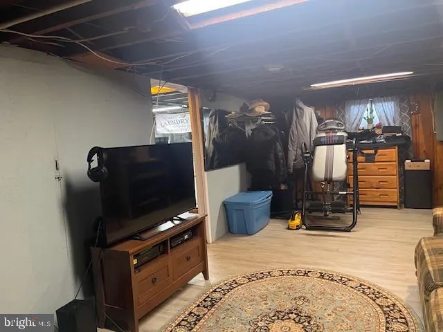 a room with furniture and a fireplace