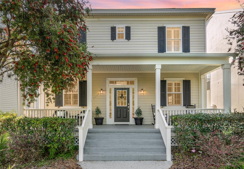 a front view of a house with a porch
