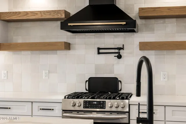 a close view of appliances and cabinets