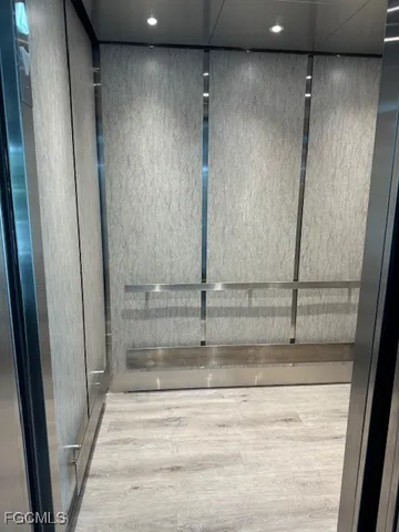 a view of wooden door