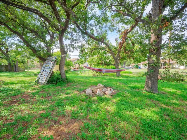 a view of a backyard with a garden
