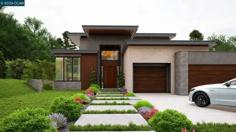 a view of a car parked in front of a house