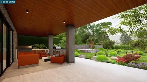 a view of a patio with backyard