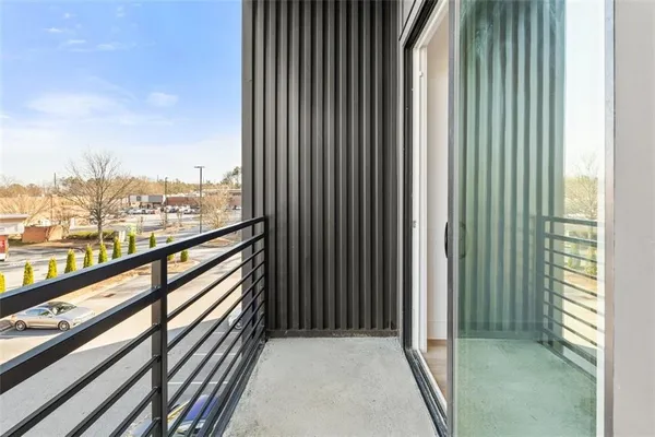 a view of balcony with city view