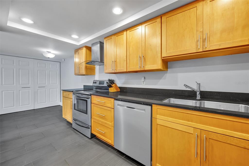 5377 Vineland Road, Unit 1D Orlando, FL 32811 - Photo 12 of 25 a kitchen with a sink and cabinets