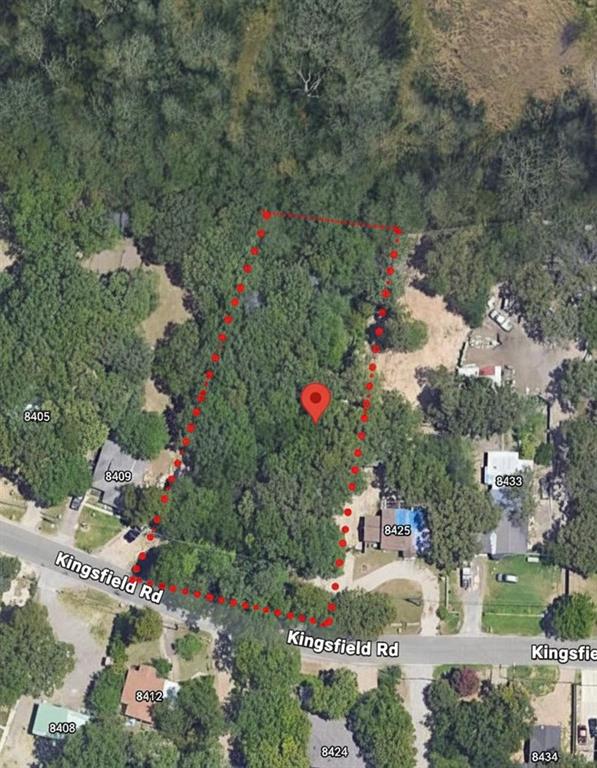 8421 Kingsfield Road Dallas, TX 75217 - Photo 1 of 2 an aerial view of residential house with outdoor space and trees all around