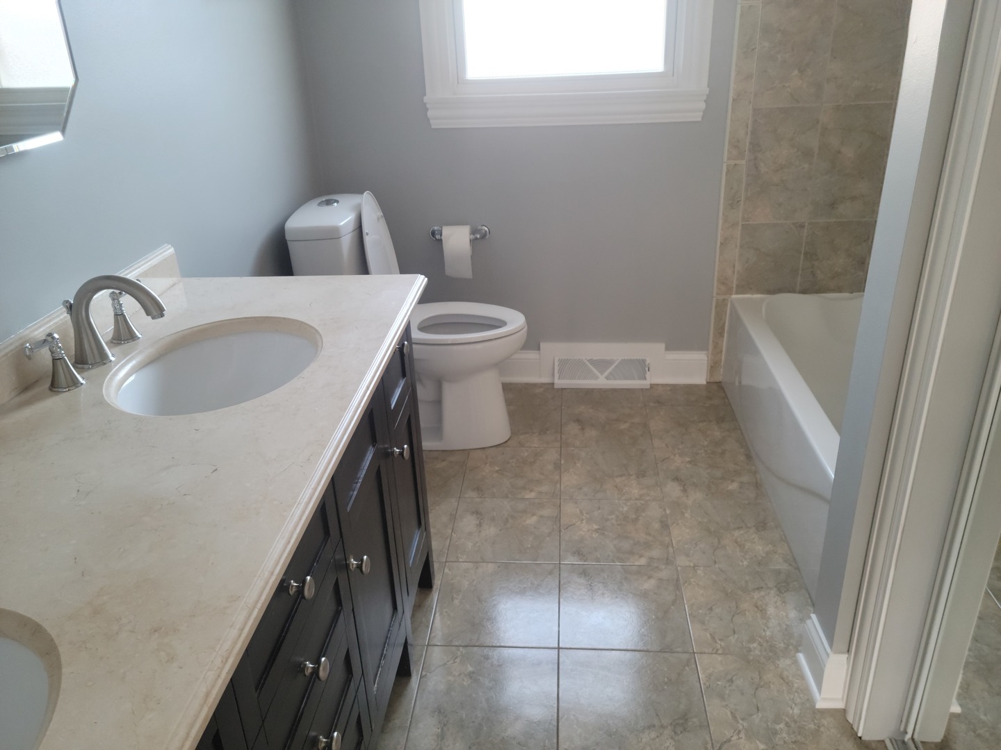 908 Long Road Glenview, IL 60025 - Photo 4 of 15 a bathroom with a sink a toilet and a bathtub