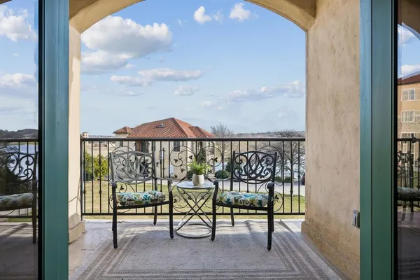 a view of a bench in balcony