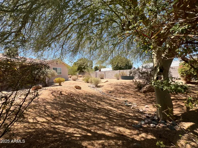 a view of back yard of the house