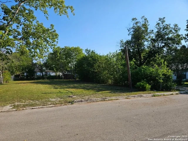 a view of a yard with a trees