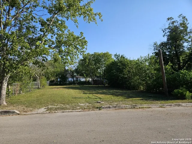 a view of a yard with a trees