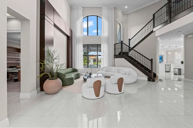 a view of entryway with livingroom and furniture