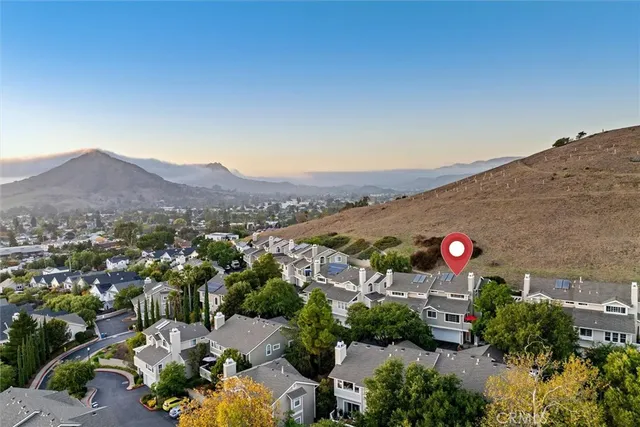 a view of city and mountain