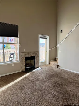 a view of fireplace and utility room