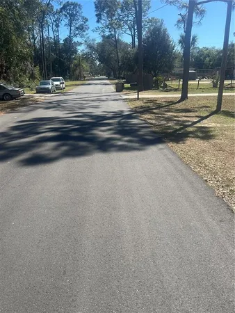 a view of road with yard