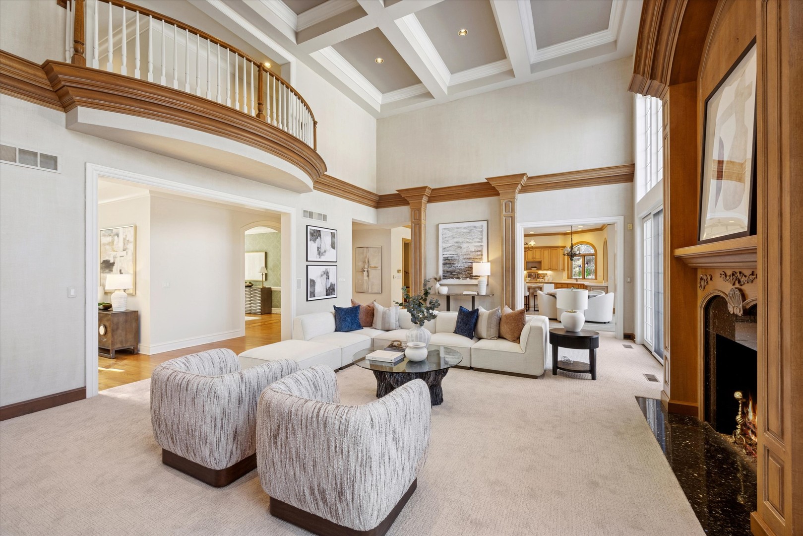15W260 62nd Street Burr Ridge, IL 60527 - Photo 8 of 48 a living room with furniture large window and a fireplace