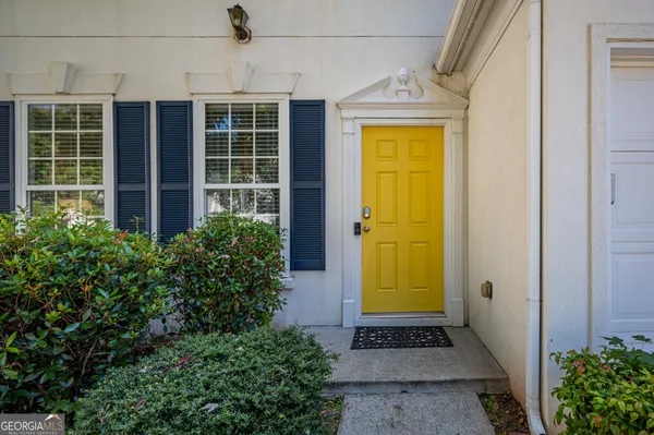 a view of a entryway door front of house