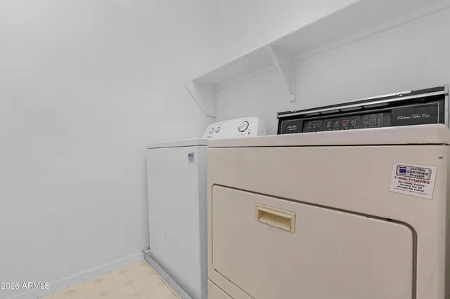 a close view of washer and dryer
