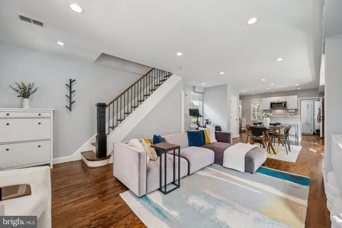 a living room with furniture