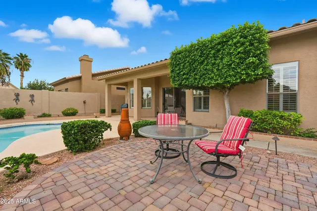 a view of an outdoor space yard and mountain view in back
