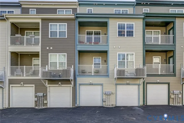 a front view of residential houses