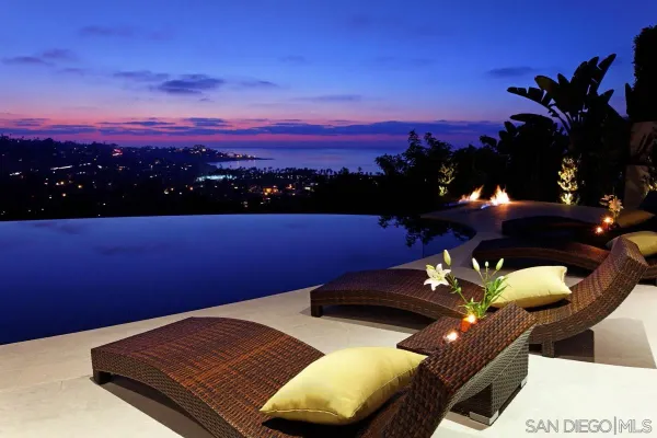 a view of city and mountain