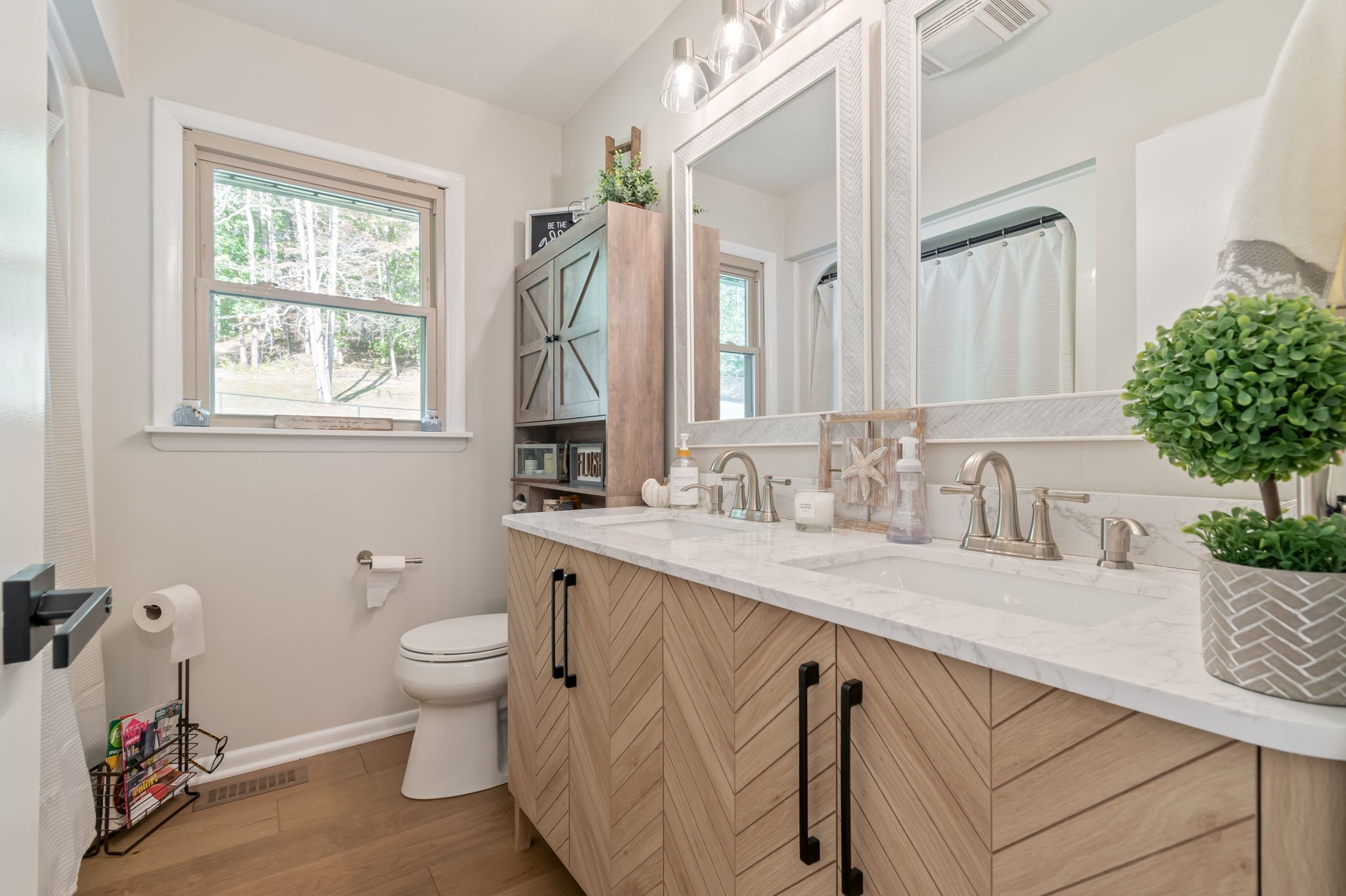 260 West Fork Road Mount Pleasant, TN 38474 - Photo 30 of 54 a bathroom with a granite countertop sink mirror vanity and a toilet