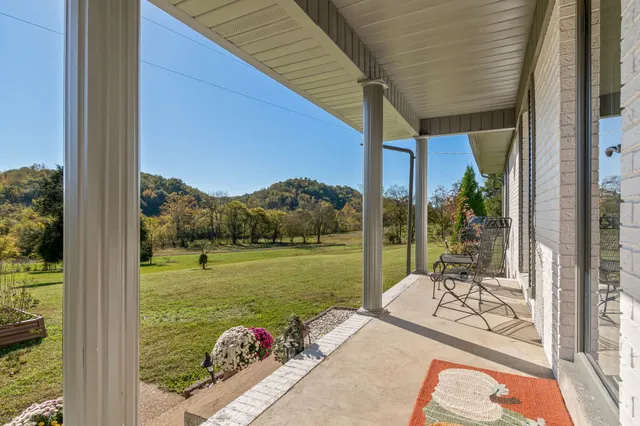 a view of a lake from a balcony