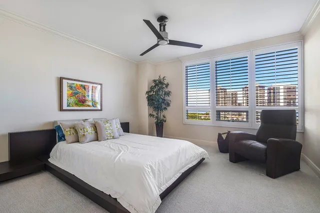 a view of an empty room with windows