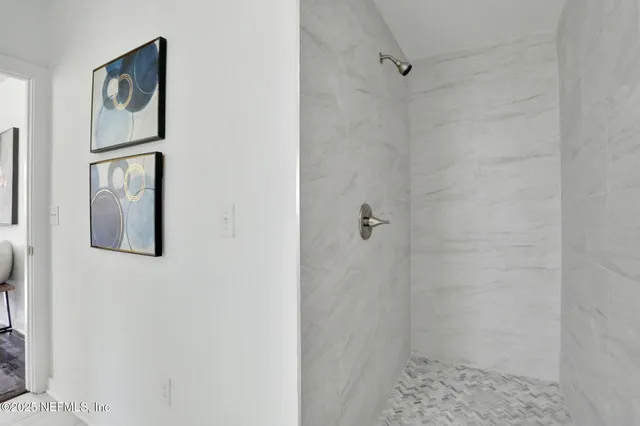 a bathroom with a shower