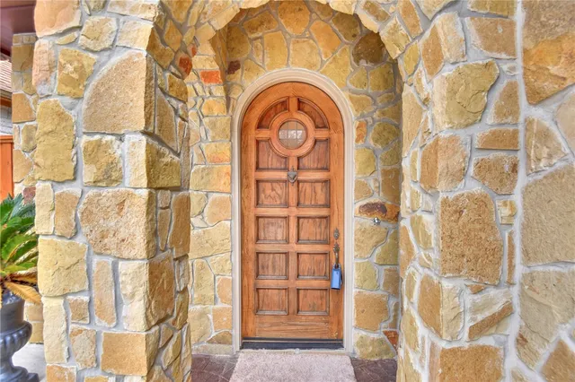 a view of a door with a shower curtain