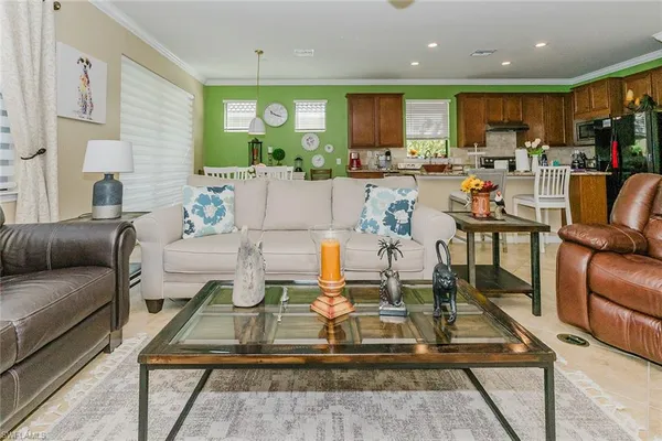 a living room with furniture