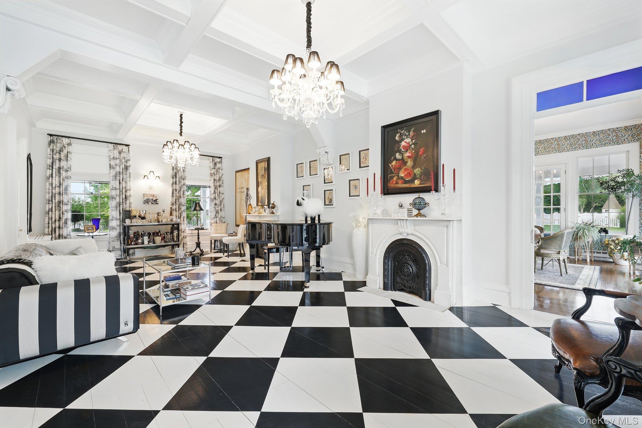 16 State School Road Warwick, NY 10990 - Photo 9 of 50 a black and white black and white checkered floor with a black white checkered floor