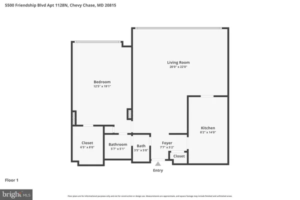 $325,000 | 5500 Friendship Boulevard, Unit 1128N, Chevy Chase, MD 20815