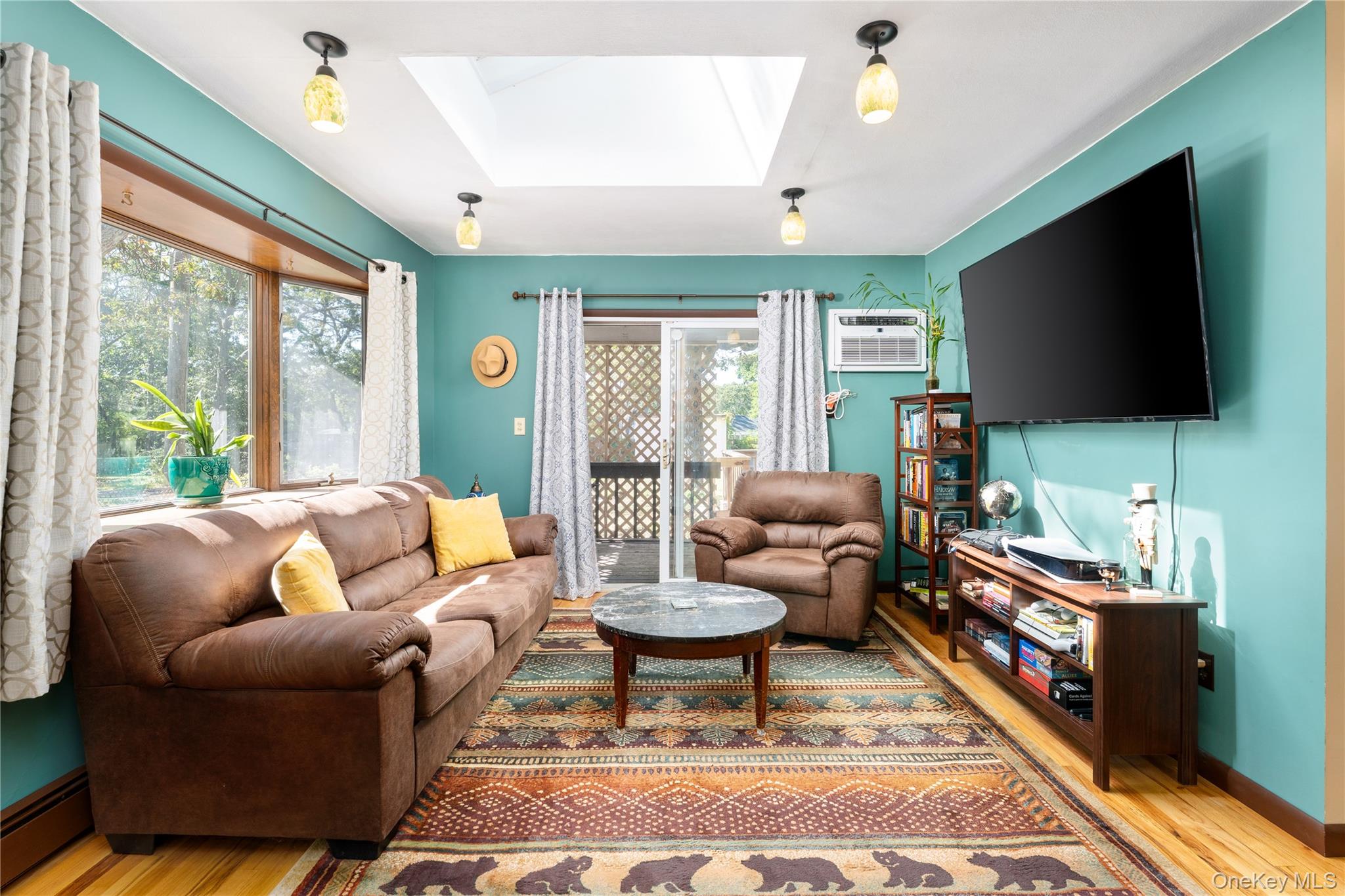 16 Daisy Place Selden, NY 11784 - Photo 4 of 19 a living room with furniture a flat screen tv and a large window