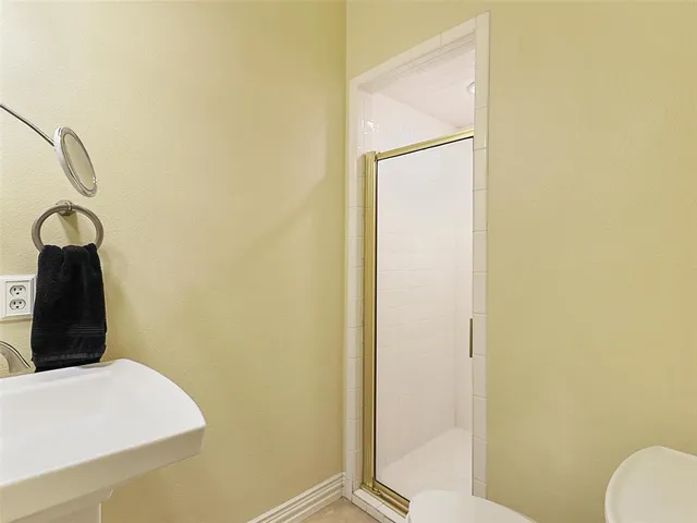 a bathroom with a shower