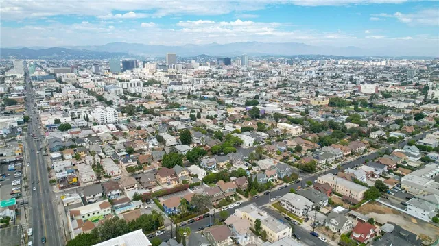 an aerial view of a city