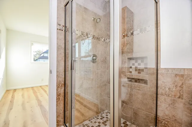 a bathroom with a shower