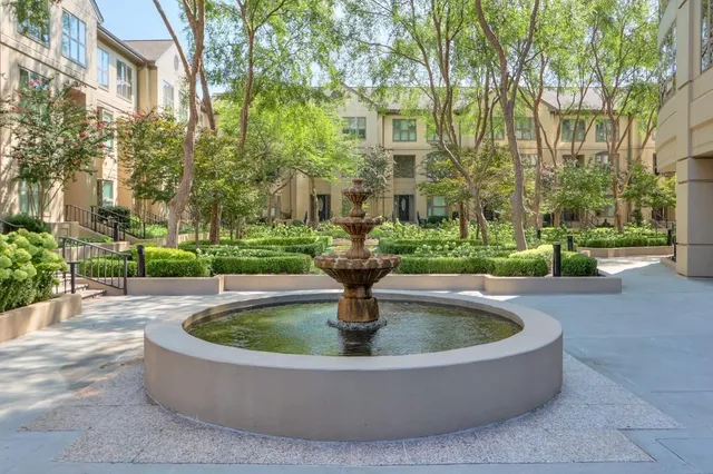 a outdoor view with a fountain