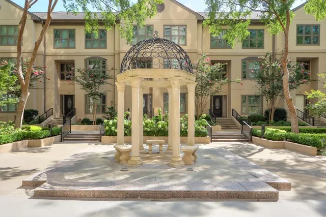 a city view with tall buildings