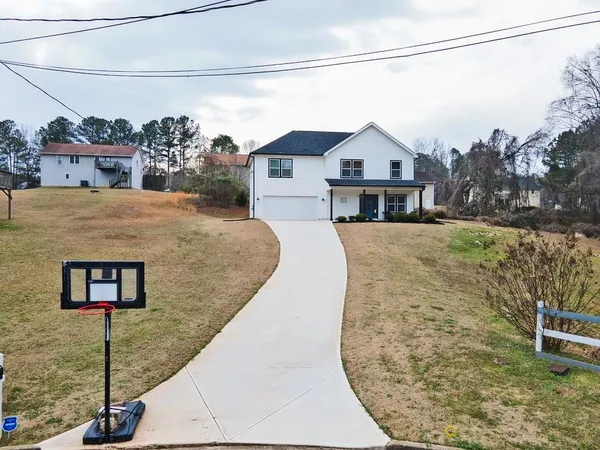 a view of a house with a small space