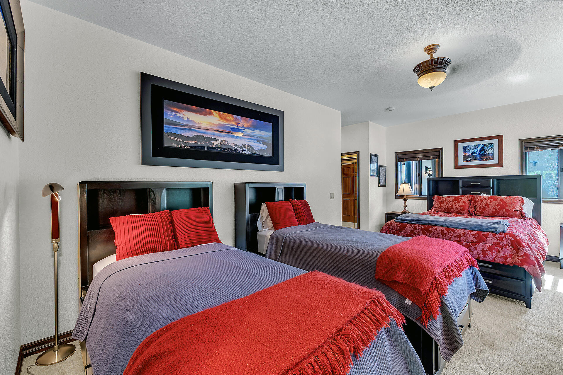 24740 Pioneer Road Idyllwild, CA 92549 - Photo 23 of 59 a bedroom with two beds and a flat screen tv